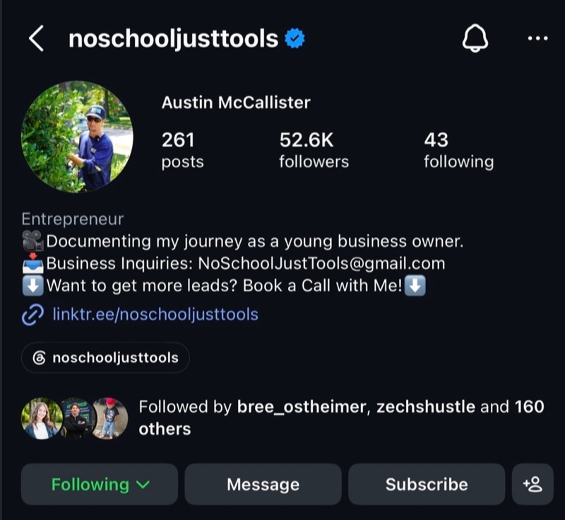 Austin McCallister Instagram